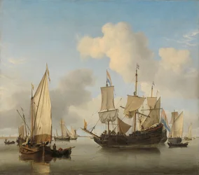 Skibe for anker på kysten