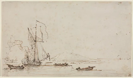 Yacht modtager salut, ca. 1700.
