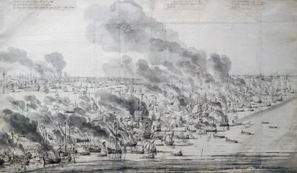 Robert Holmes satte ild til den hollandske flåde ved Terschelling