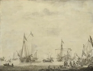 Kongeskibet og statsskibet sejler fra Moerdijk med Karl II