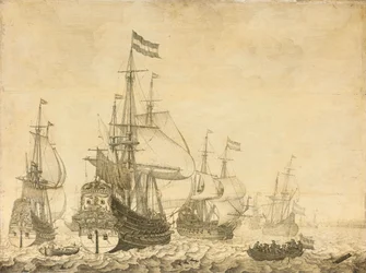 Havbillede med de hollandske krigsmænd
