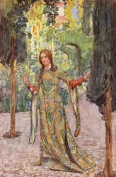 Shakespeares Romeo og Julie: Akt II, scene V (farvelitografi)
