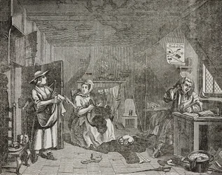 Ramt digter, efter maling af William Hogarth
