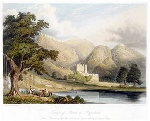 The Fortress of Bowrie i Rajpootana, tegnet af kaptajn Charles Auber fra Quarter Master General