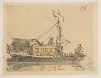 136. Et skrammel, fra et album med 372 tegninger af landskaber, kystlinjer, kostumer og hverdagsliv lavet under Lord Macartneys ambassade til kejseren af Kina, mellem 1792 og 1794 (blyant og akvarel på papir)