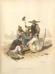 Mænd, der spiller terninger