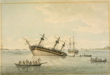 The Discovery on the rocks, Queen Charlotte