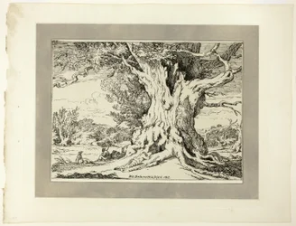 Resting, Men and Dogs Under a Big Tree, fra det første nummer af Specimens of Polyautography