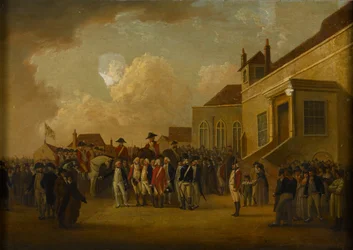 Frederick Augustus, hertug af York, gennemgår tropper i Flandern, 1794 ca