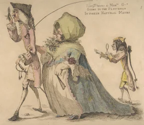 Long Thomas og Mad-le G-d går til Pantheon i deres naturlige masker, 1. maj 1773.