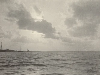 Solnedgang over vand, 1890