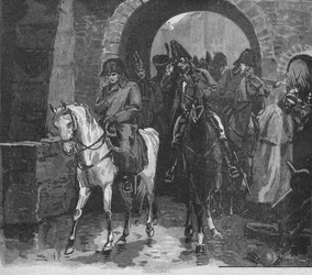 Napoleon red væk med en lille suite gennem St. Peters Gate, 1902