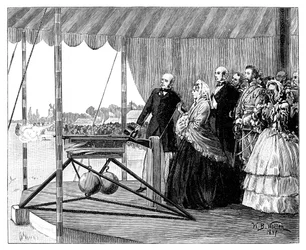 Dronning Victoria affyrede det første skud ved Wimbledon, juli 1860, 1887.
