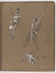 Studier til oliemaleriet, ?Flaget: Albuhera, 16. maj 1811?