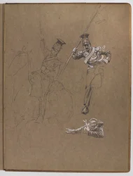 Studier til oliemaleriet, ?Flaget: Albuhera, 16. maj 1811?