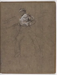 Studie til oliemaleriet af William Barns Wollen, ?Flaget: Albuhera, 16. maj 1811?