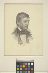 Portræt af Ralph Waldo Emerson (trægravering)