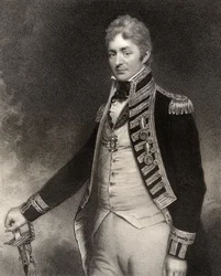 Sir Thomas Troubridge, 1. baronet, graveret af W. Holl, fra «National Portrait Gallery, bind IV», udgivet ca. 1835