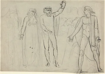Og Saul sagde til David: Gå, og Herren være med dig [recto], ca. 1780-1785 (pen og blæk over grafit på lagenpapir)