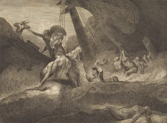 Skitse af et skibsforlis, 1809.