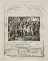 Jobs Bog: Pl. 21, Så Herren velsignede Jobs sidste ende mere end 1825.