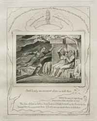 Jobs Bog: Pl. 4, Og jeg er kun undsluppet alene for at fortælle dig, 1825.