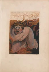 The First Book of Urizen, Plate 10, 12- Los Howld in a Dismal Stupor .... (Bentley 7)