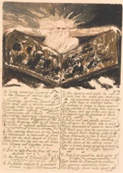 Urizens første bog, plade 6, "I levende skabninger dukkede op ...." (Bentley 5)