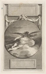 Bevinget figur, der flyver gennem skyer, ca. 1780-87.