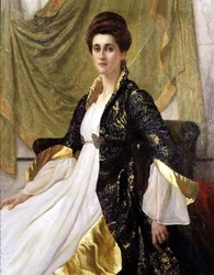 Portræt af fru Ernest Moon, født Emma de Villiers Lamb, ca. 1888