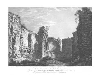 Church of St James, Dunwich, slutningen af det 18. århundrede.