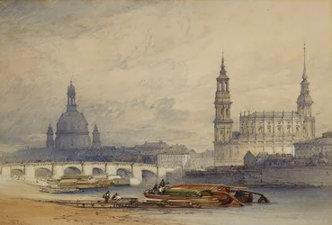 Dresden fra floden Elben, 1853