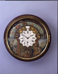 Urskive, slutningen af det 19. århundrede, urskive ca. 1770 (mahogni)