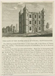 Tixall Hall - Gatehouse: gravering, nd [c 1813] (tryk)