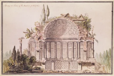 Arkitektonisk tegning til mausoleum for Frederick, Prince of Wales (1707-51), ca. 1751