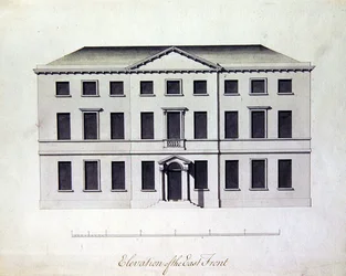 Design til Enville Hall i Staffordshire, ca. 1770 (pen & blæk med gråblå vaske)