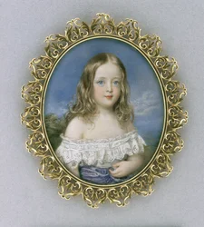 Caroline Holland, ca. 1840 (akvarel på elfenben, forgyldt, fløjl, silke og glas)