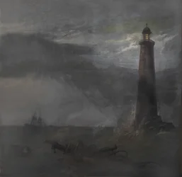 Act drop for The Lighthouse, 1855 (gouache på lærred)