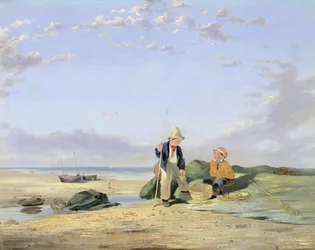 Figurer på en strand (olie på lærred)