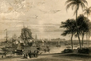 Calcutta, fra Garden house reach, 1835.