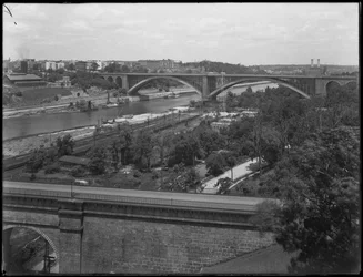Washington Bridge, High Bridge og Washington Heights set fra Bronx, 19. juli 1914