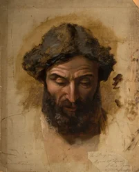 Generøsitet: Kong Arthur, uden hest, bliver skånet af sin modstander..., 1850-1855.