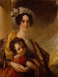 Mrs John Clerk Maxwell født Frances Cay og hendes søn James, 1833.