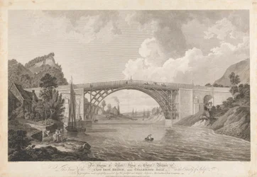 Udsigt over Cast Iron Bridge nær Coalbrookdale