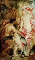 Allegorisk studie, en skitse (olie på lærred)