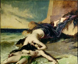 Hero og Leander (olie på lærred)