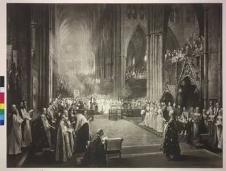 Ceremoni i anledning af dronning Victorias 50-års tronjubilæum i Westminster Abbey den 21.6.1887