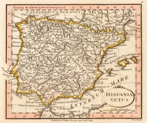 Det gamle Spanien og Portugal. Kort.