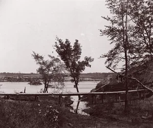Fort Darling. Maskeret batteri og obstruktion i James River, ca. 1865.