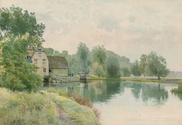 Houghton Mill ved floden Ouse, 1914